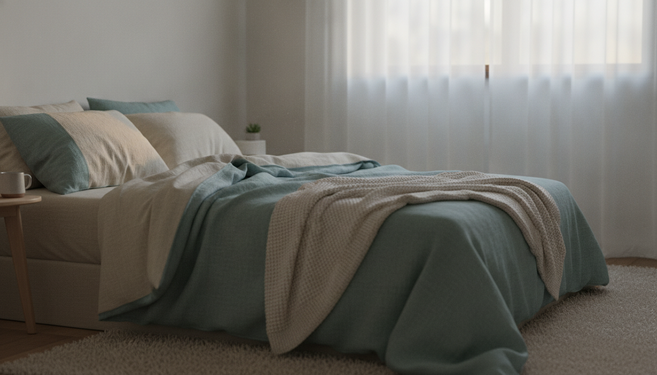 Quiet bedroom at dawn with soft light, evoking rest returning after insomnia