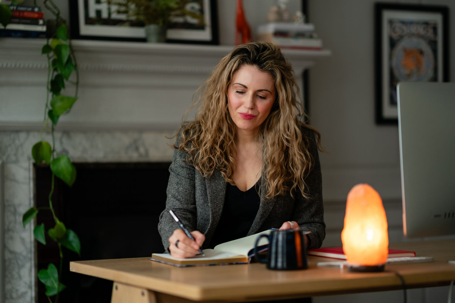 Karlina Jordan working at her desk